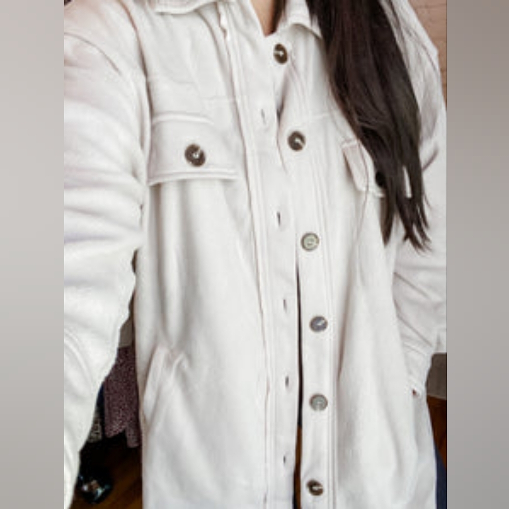 AMARYLLIS Louvre  Button-Up Shacket in Stone - Picture 3 of 11